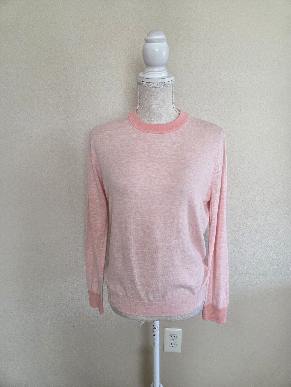 Lululemon Silk-Blend Crewneck Sweater Size 8 Heathered Dew Pink